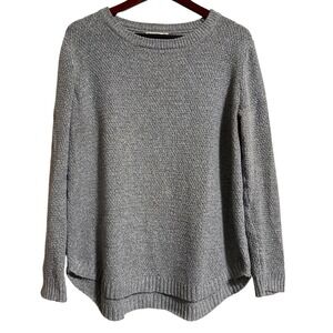 Pink Clover Womens XL Gray Textured Knit Crew Neck High Low Pullover Sweater